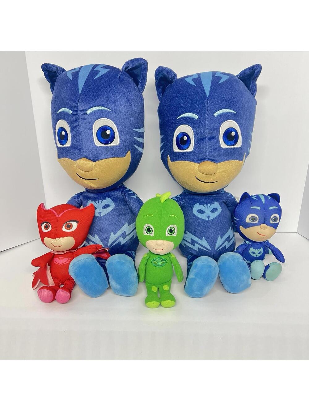 PJ Masks Plush Toy Lot Catboy 2- 20in, 1 Sm 7in Owlette Gekko Just Play Stuffed